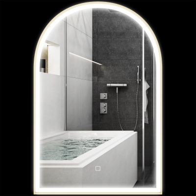 HOMCOM Specchio da bagno LED 90x3x60cm Oro