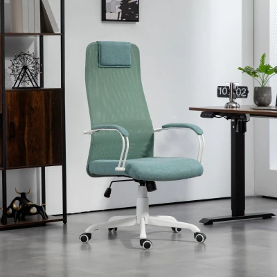 HOMCOM Sedia da ufficio 58x61x125cm Verde