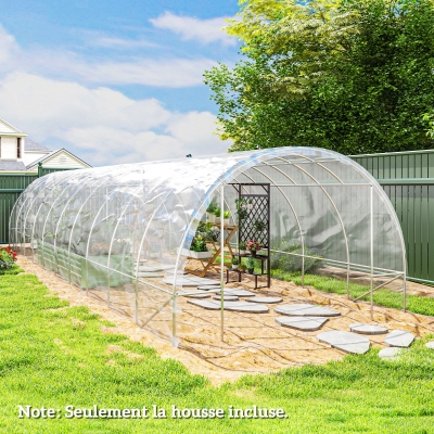 Outsunny Lona para invernadero lona plástica transparente 6 x 10 m impermeable resistente a los UV polipropileno 150g/m² transparente