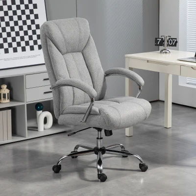 Vinsetto Sedia da Ufficio 65cm x 78cm x 118cm Grigio chiaro