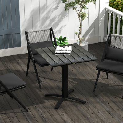 Outsunny Tavolo da Giardino 70cm x 70cm x 76cm Grigio