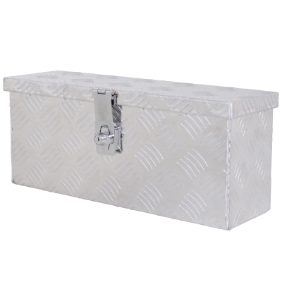 HOMCOM Caja de almacenamiento - caja de herramientas de aluminio - caja de herramientas alu. cierre con llave 50x15,5x20,5 cm