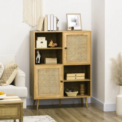 HOMCOM Mobile da archiviazione 90x32,5x120cm Quercia