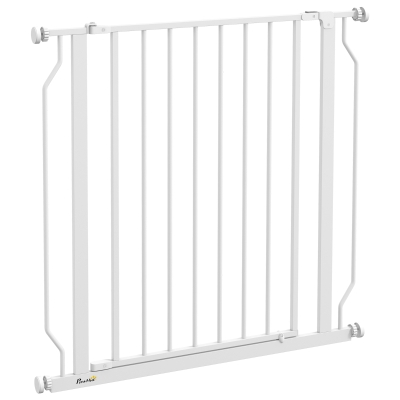 PawHut Treppenschutzgitter Haustiergitter mit einstellbarer Länge 75-85L x 76H cm Weiß
