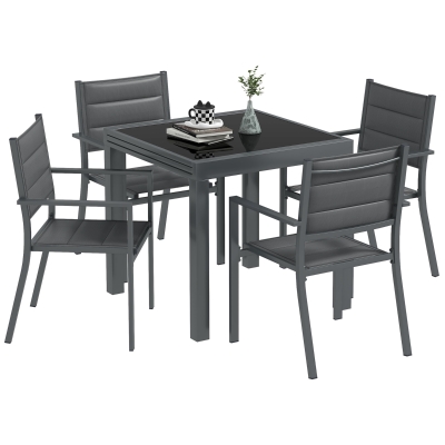 Outsunny Set da giardino 160x80x75cm Grigio foncé