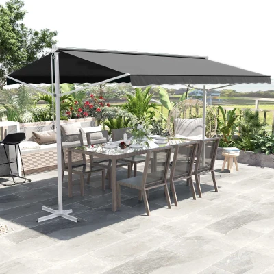 Outsunny tendalino doppia pendenza 395x298x255cm Grigio