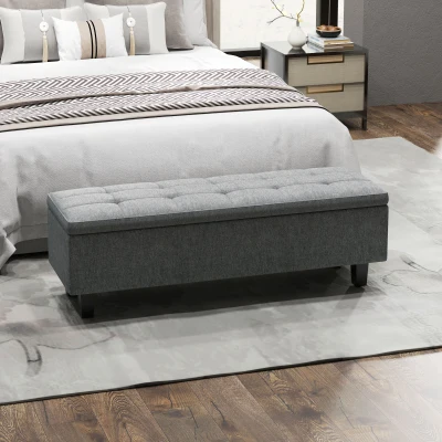 HOMCOM Panca 138cm x 40cm x 45cm Grigio scuro
