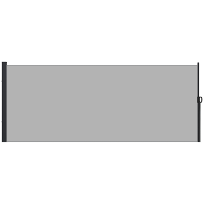 Outsunny Panel lateral Parasol retráctil 4x1,80 m aluminio Poliéster Anti-UV de alta densidad 180 g/m² Gris