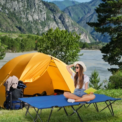 Outsunny arredamento da campeggio 193x125x40cm Blu