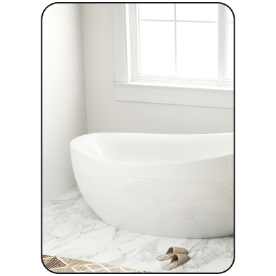 HOMCOM Specchio da bagno 50x3x70cm Nero