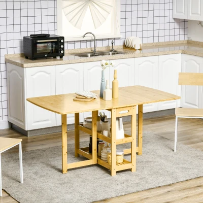 HOMCOM Tavolo pieghevole 149,5cm x 80cm x 73,5cm Legno naturale