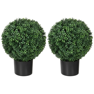 HOMCOM Plante Artificielle Buis Boule 52x40cm Vert