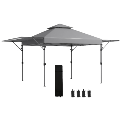 Outsunny Gazebo 500x300x290cm Grigio