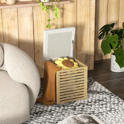 HOMCOM Cassapanca 40x40x47cm Legno naturale