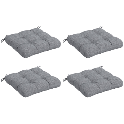 Outsunny Set di 4 cuscini per sedie da giardino 48x48x10cm Grigio