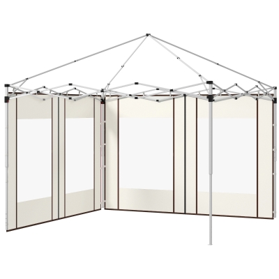 Outsunny Pack de 2 paneles laterales para cenador con puertas y ventanas con Cremallera, para cenador pop-up de 3x3m o 3x6m
