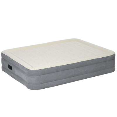 Outsunny Einzel-Luftmatratze mit integrierter Luftpumpe und Tasche, 92 x 203 x 46 cm, Beige