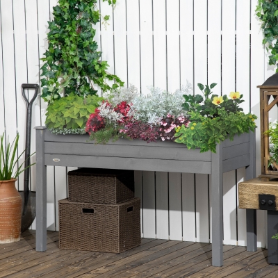 Outsunny Vaso da giardino 122.5x56.5x76cm Grigio