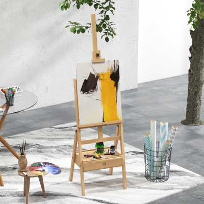 Vinsetto Cavalletto in legno da tavolo 43.5x43x190cm Legno naturale