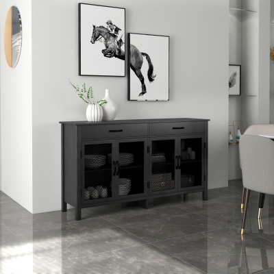 HOMCOM Mobiletto Buffet 150x40x85cm Nero