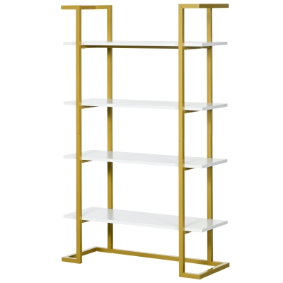 HOMCOM Bibliothèque 4 Niveaux MDF Acier 92x35x152cm