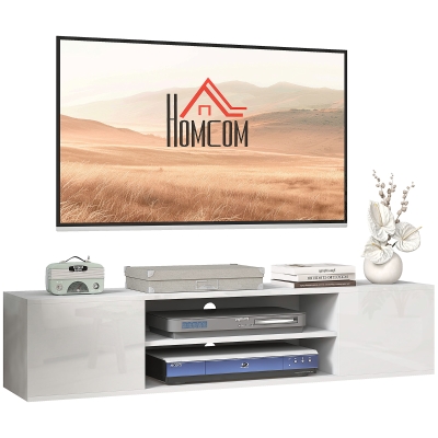 HOMCOM Mobile TV 140x30x30cm Bianco