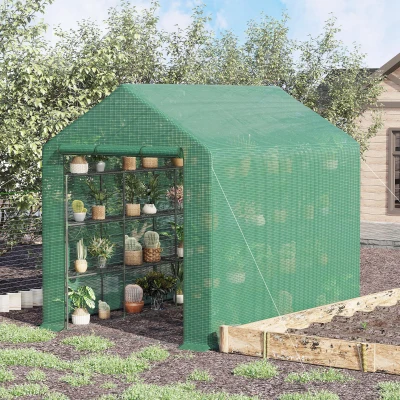 Outsunny Serra da giardino 244x180x210cm Verde