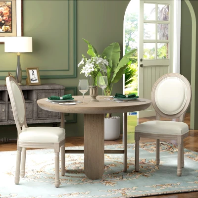 HOMCOM Sedia da pranzo 48x57x96cm Crema