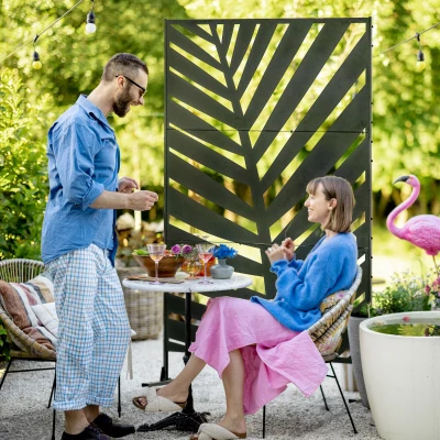 Outsunny Schermo L122*W45*H198cm Nero