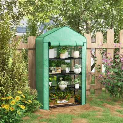 Outsunny Serra da giardino 90x49x160cm Verde