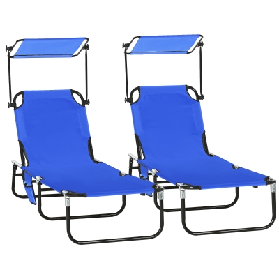 Sun Lounger Set 190L x 56W x 28Hcm Blue