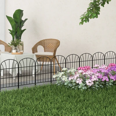 Outsunny Recinzione da giardino 264x0.5x61cm Nero