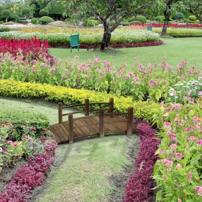 Outsunny Ponte da giardino 152.5x67x48cm Marrone