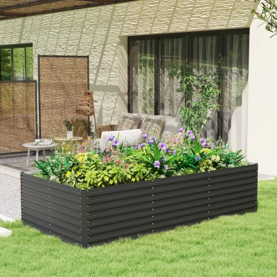Outsunny Fioriera 240x120x60cm Grigio foncé