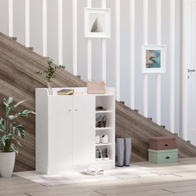 HOMCOM Mobile Portascarpe 83cm x 30cm x 90cm Bianco