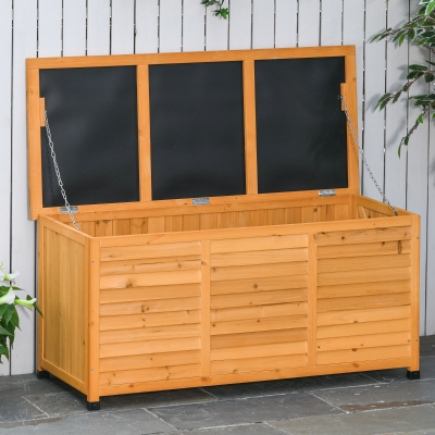 Outsunny Armadio da giardino 127 cm x 56 cm x 60 cm Giallo