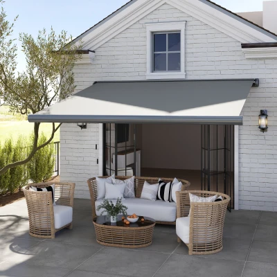 Outsunny Electric Retractable Awning with Remote Control