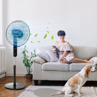 HOMCOM Ventilatore a piantana 44x44x124cm Nero