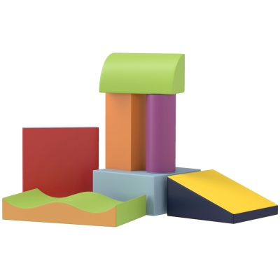 HOMCOM Set de 7 módulos de motricidad para bebé, recorrido de motricidad para niños en edad preescolar en espuma EPE, Multicolor