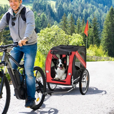 PawHut rimorchio bici cane 130x73x90cm Nero