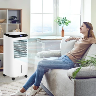 HOMCOM Ventilatore raffrescante d'aria 38.2x31.6x76cm Bianco