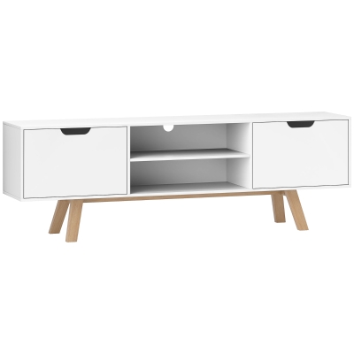 HOMCOM Mueble de TV con cajones y estantes abiertos MDF 150x39x50 cm Blanco