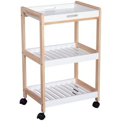HOMCOM carrello 46x35x75cm Bianco