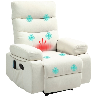 HOMCOM Poltrona massaggiante 94x92x106cm Bianco