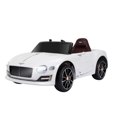 HOMCOM Coche Eléctrico para Niños Bentley GT Coche de Batería para Niños de +3 Años Velocidad 2,5-5 km/h 108x60x43 cm Blanco