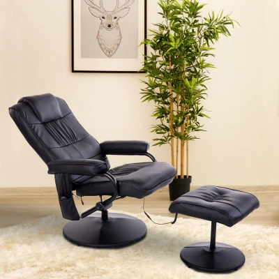 HOMCOM Poltrona relax massaggiate 77x84x95cm Nero