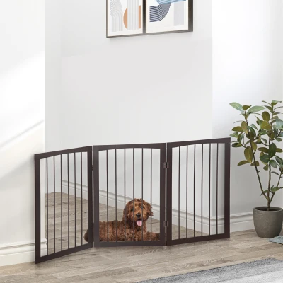 PawHut Cancellino per animali 160cm x 1.2cm x 76cm Marrone scuro