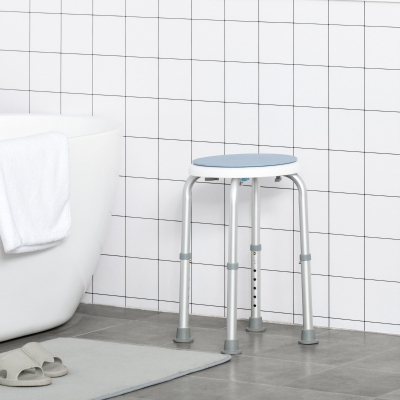 HOMCOM Sgabello da doccia 33x33x48.5cm Blu