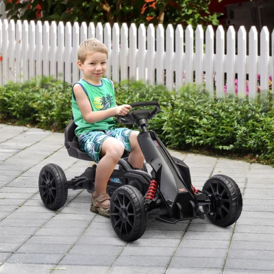 HOMCOM Go-kart a pedali per bambini 100x58x58.5cm Nero