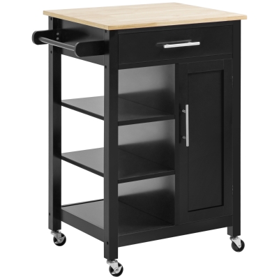 HOMCOM Carrello da cucina 69x48x89cm Nero